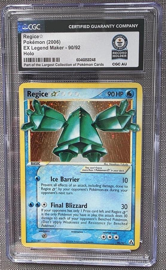 Used 2006 POKEMON EX LEGEND MAKER GOLD STAR #90 REGICE-HOLO CGC WORLD RECORD 1/1