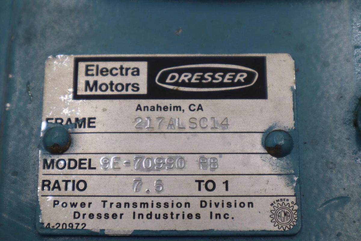 Used ELECTRA MOTORS DRESSER 217ALSC14 GEAR REDUCER STOCK #M-59