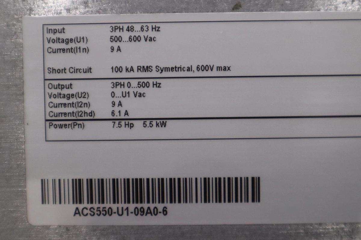 Used ASEA BROWN BOVERI ACS550-U1-09A0-6 / ACS550U109A06 - STOCK GF361
