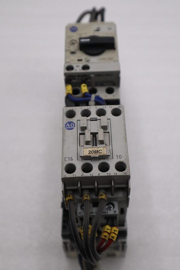 Used ALLEN BRADLEY 140M-D8E-C16 CIRCUIT BREAKER WITH 100-C16*10 CONTACTOR STOCK 4825A