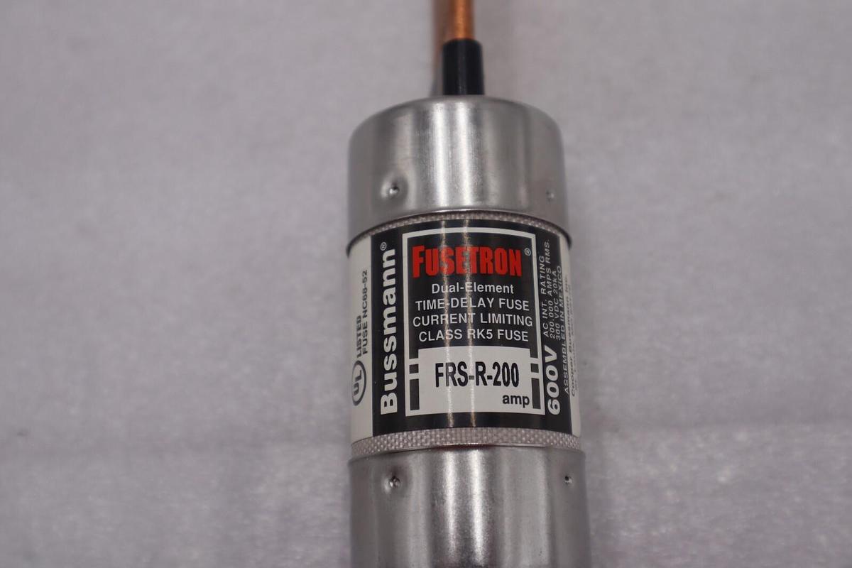 Used BUSSMAN FUSETRON FRS-R-200 DUAL ELEMENT TIME DELAY FUSE STOCK #K-2142