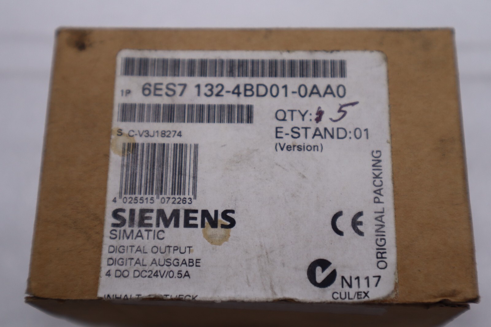 LOT OF 5 - NEW Siemens 6ES7 131-4BD01-0AA0 Digital Input Module STOCK L-395-C