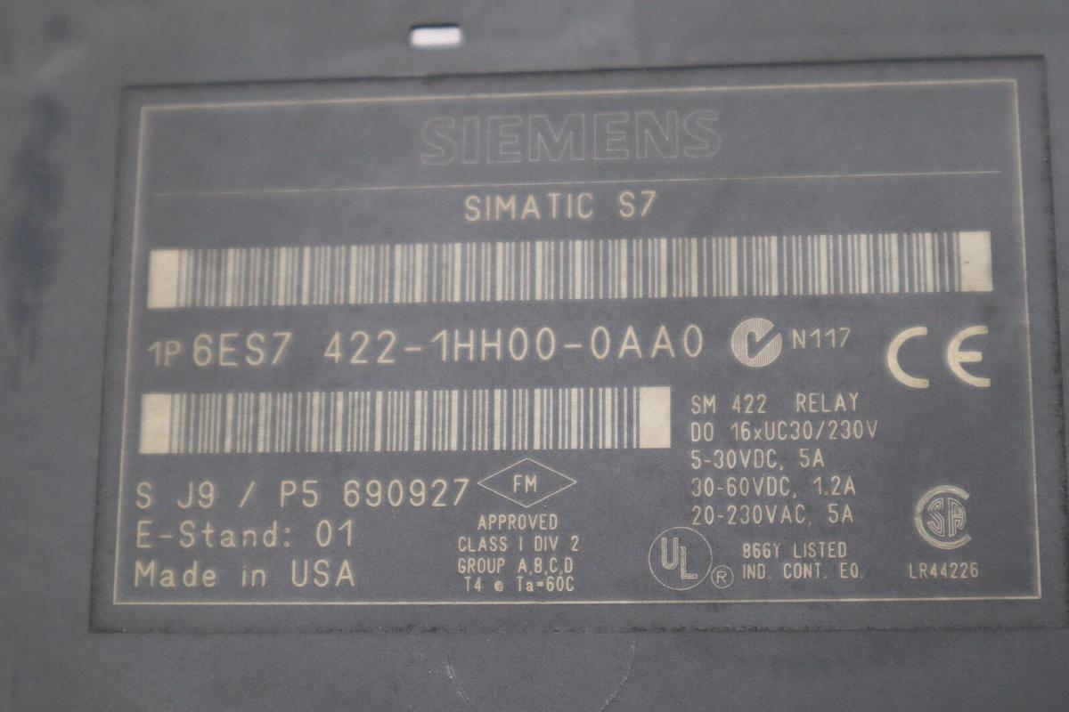 Used SIEMENS SIMATIC S7 DIGITAL OUTPUT MODULE 6ES7 422-1HH00-0AA0 STOCK K-3856