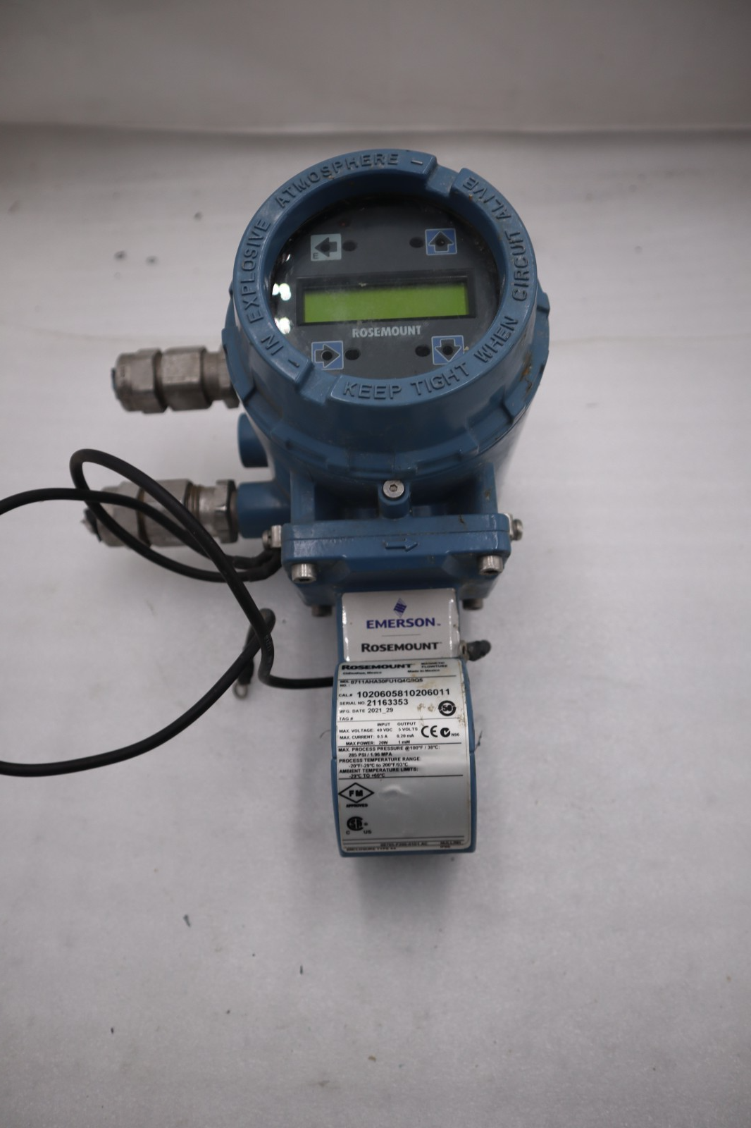 Used ROSEMOUNT 8732EMT1A1M4  MAGNETIC FLOWMETER TRANSMITTER WITH FLOWTUBE STOCK H1922