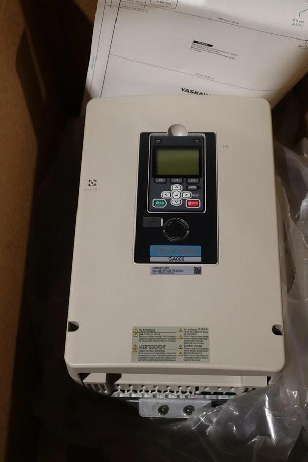 Used YASKAWA GA800 50 HP DRIVE GA80U4075ABM / CIPR-GA80U4075ABMA-AAAANA REV. B NEW