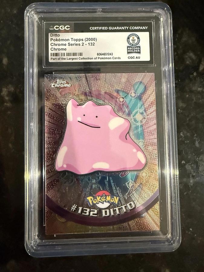 Used 2000 Topps Chrome Pokémon Card Series 2 #132 Ditto CGC WORLD RECORD 1/1