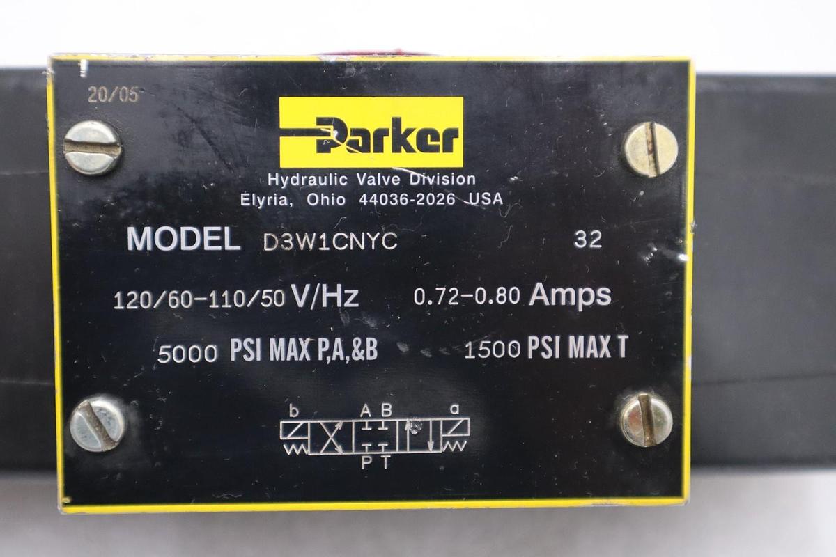 Used PARKER D3W1CNYC HYDRAULIC VALVE STOCK #2172A