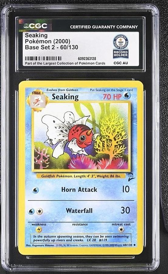Used 2000 POKEMON BASE SET 2 #60 SEAKING CGC WORLD RECORD 1/1