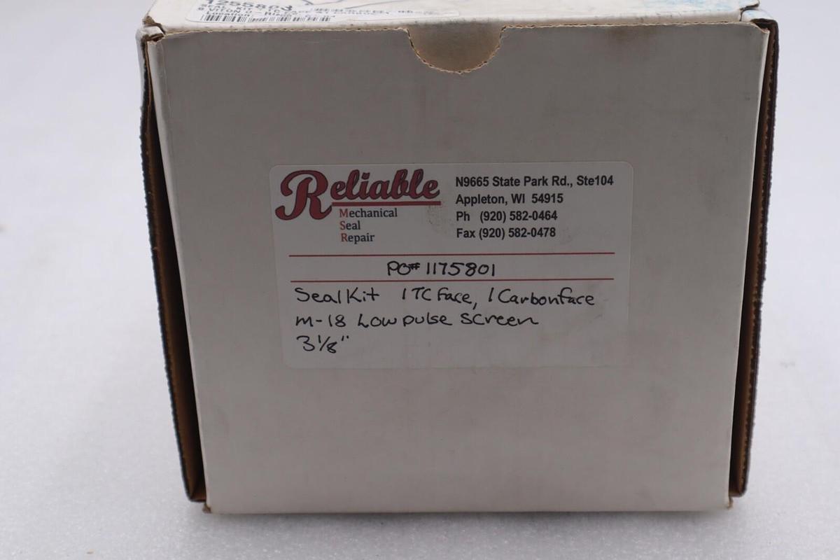 Used Reliable Mechanical Seal Kit 1 TC FACE 1 CARBON FACE M-18 LOW PULSE SCREEN H1797