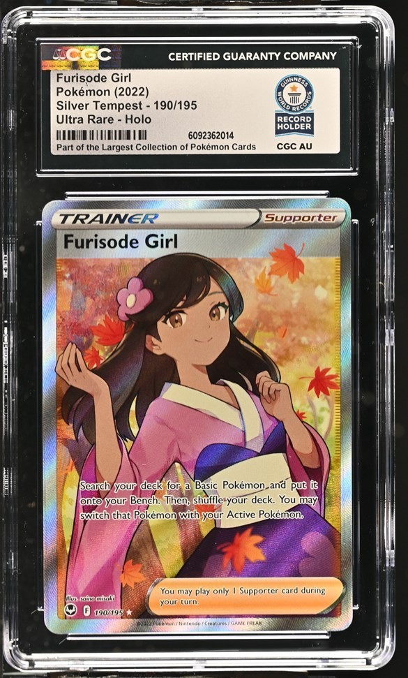 Used Pokemon TCG Silver Tempest Furisode Girl Holo 190/195 CGC WORLD RECORD 1/1 WR
