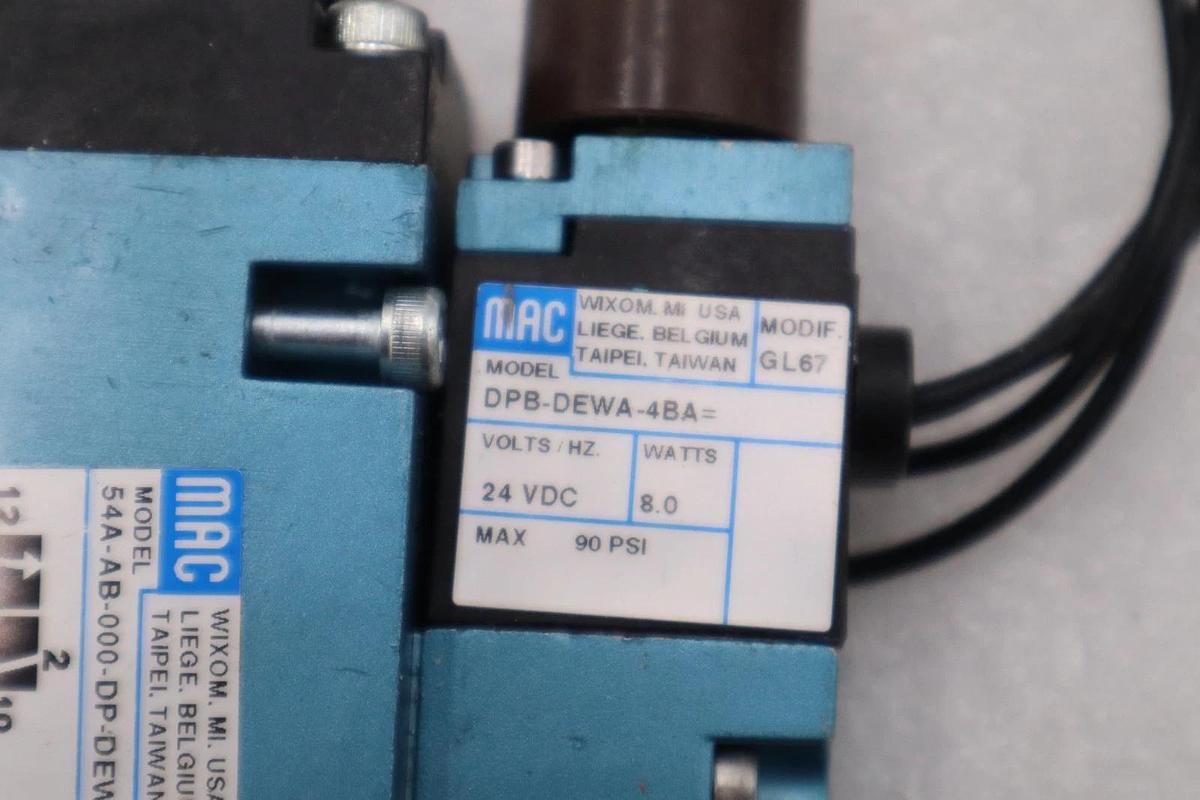 Used NEW MAC 54A-AB-000-DP-DEWA-4BA= SOLENOID VALVE STOCK H1747