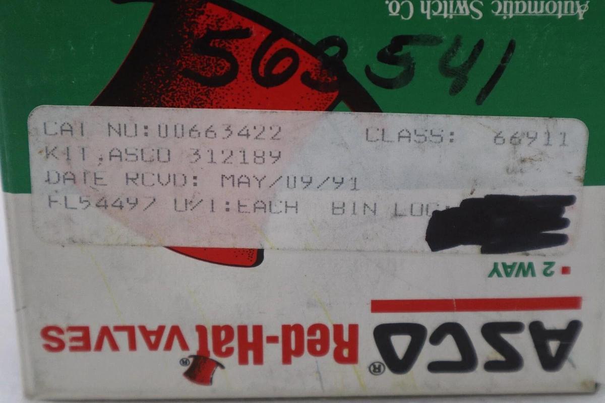 Used NEW Asco Red Hat 312189 Solenoid Valve Rebuild Kit STOCK G824A