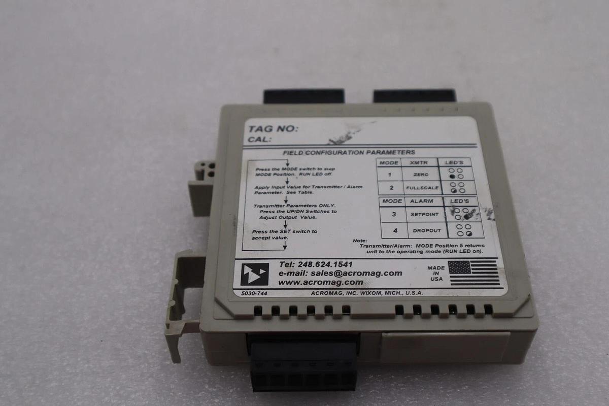 Used Acromag Transmitter Alarm Model: 841T-1500 Ser. 292365K CAT II New Stock #2664