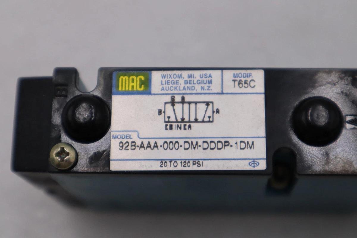 MAC VALVES INC 92B-AAA-000-DM-DDDP-1DM / 92BAAA000DMDDDP1DM (NEW NO BOX) #H807A