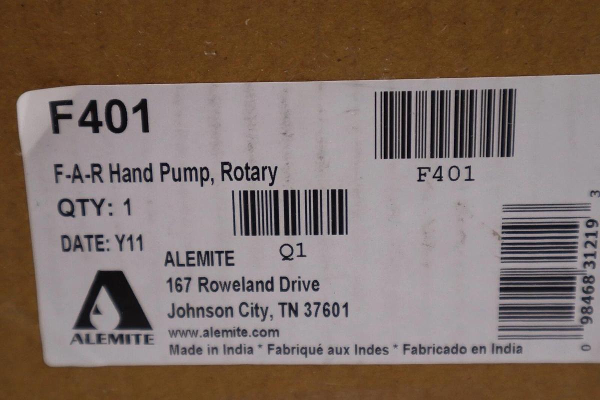 ALEMITE F401 F-A-R HAND PUMP ROTARY STOCK #2975
