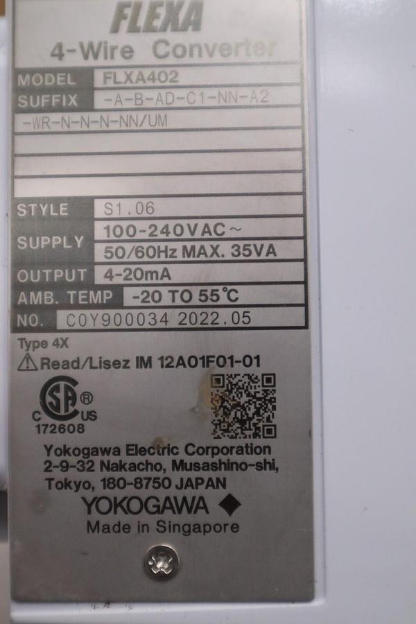Used Yokogawa Flexa 4-Wire FLXA402 A-B-AD-C1-NN-A2-WR-N-N-N-NN/UM ANALYZER NEW #G496