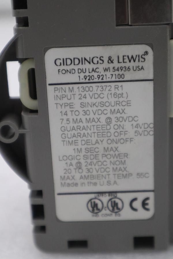 Used GIDDINGS & LEWIS M.1300.7372 R1 Input Module 24VDC SINK/SOURCE STOCK 640-D
