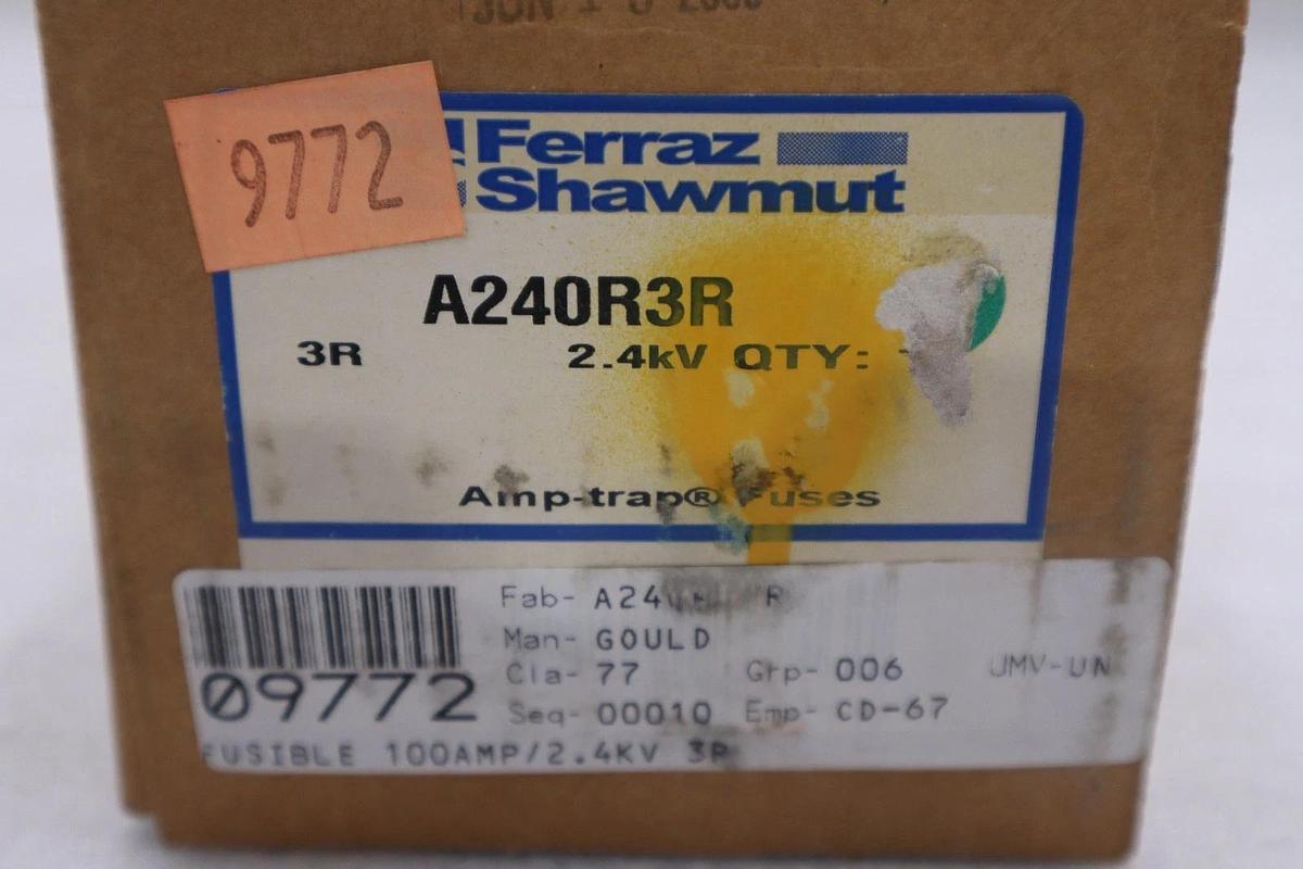 Used NEW Gould Shawmut A240R3R Amp-Trap Fuse 2.75kV 2400V 50/60Hz - STOCK GF864