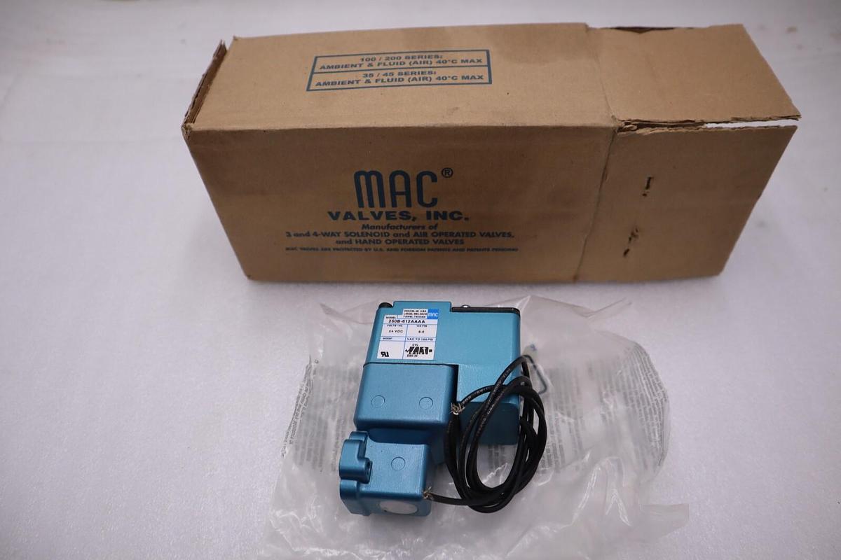 NEW MAC 250B-612AAAA SOLENOID VALVE 24VDC 25-150PSI 8.5WATT STOCK H295A