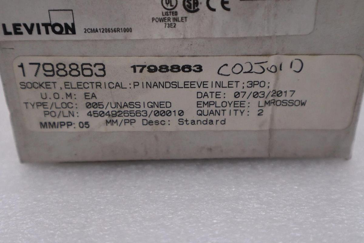Used NEW IN BOX Leviton 430B5W 30A 3 PHASE 600V AC/CA STOCK H212