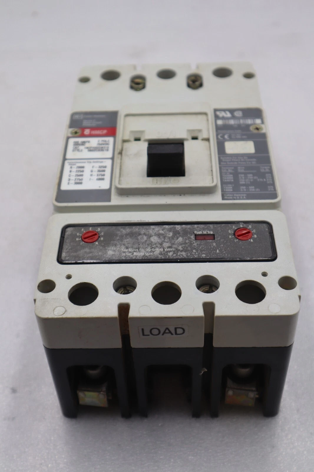 Used CUTLER-HAMMER HM2P400X5WS10 MOTOR CIRCUIT PROTECTOR SERIES C STOCK #3202