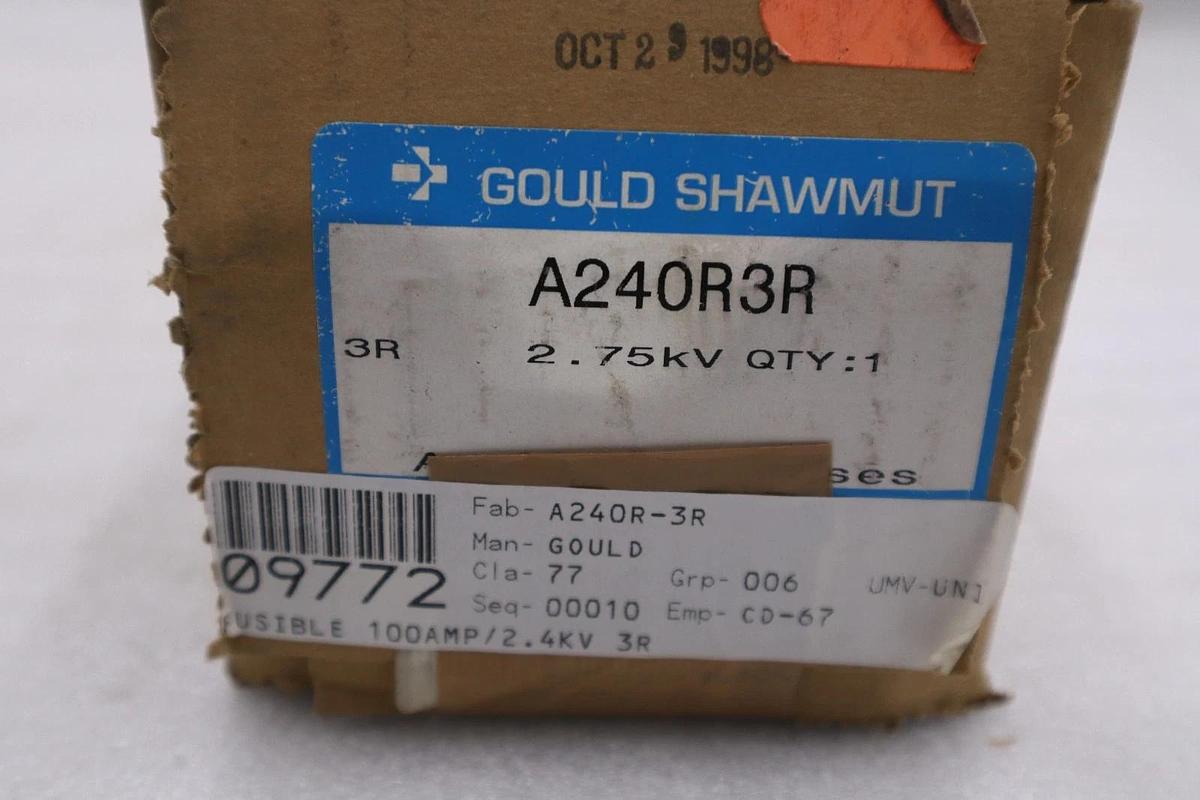 Used Gould Shawmut A240R3R Amp-Trap Fuse 2.75kV 2400V 50/60Hz - STOCK GF865