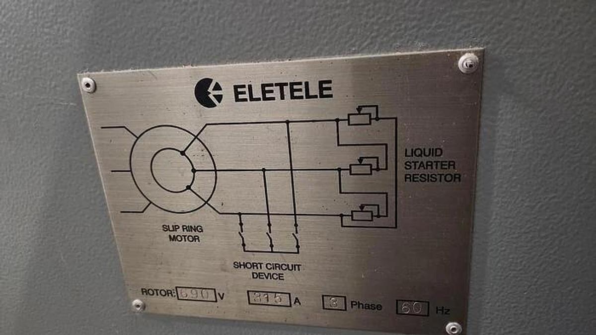 Used ELETELE MODEL EF1-00 LIQUID RHEOSTAT 500 HP 4160V
