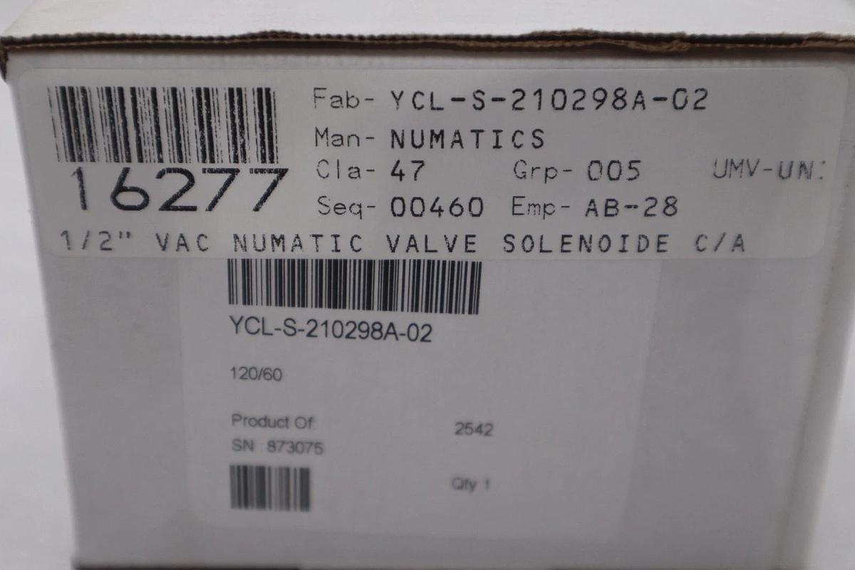 Numatics YCL-S-210298A-01 1/2" VAC Solenoid Valve - STOCK GF1025