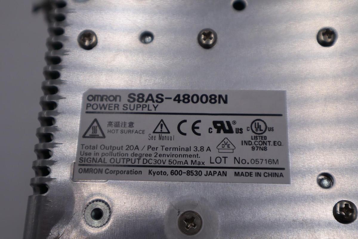 Used S8AS-48008N Omron DIN Rail Mount Power Supply 20A STOCK 4024-A