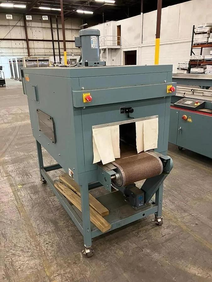 Used SHANKLIN T-71 SHRINK TUNNEL WITH 92"L TEFLON MESH BELT CONVEYOR