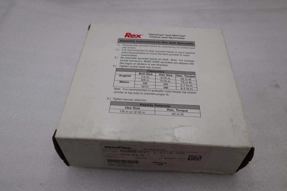 NEW REXNORD NS880-12T 1-7/16 IDL SPROCKET STOCK H1562