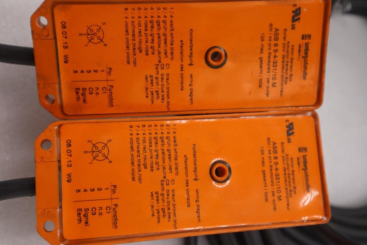 Used LUMBERG AUTOMATION ASB 8 5-4-331/10M ACTUATOR SENSOR DISTRIBUTOR #1009A