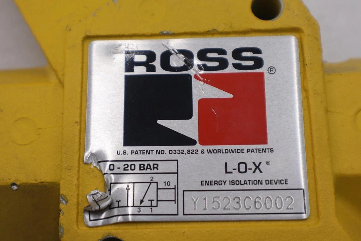 Used ROSS LOX PNEUMATIC VALVE  Y1523C6002 STOCK 4915