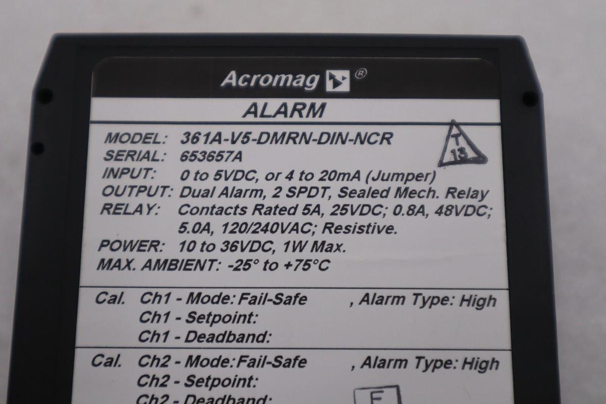 Used ACROMAG 361A-V1-DMRN-DIN-NCR ALARM NEW UNIT STOCK G886A