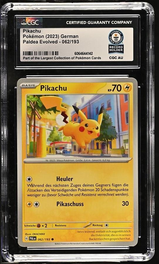 Used Pikachu 062/193 Entwicklungen in Paldea Pokemon Karte Deutsch CGC WORLD RECORD