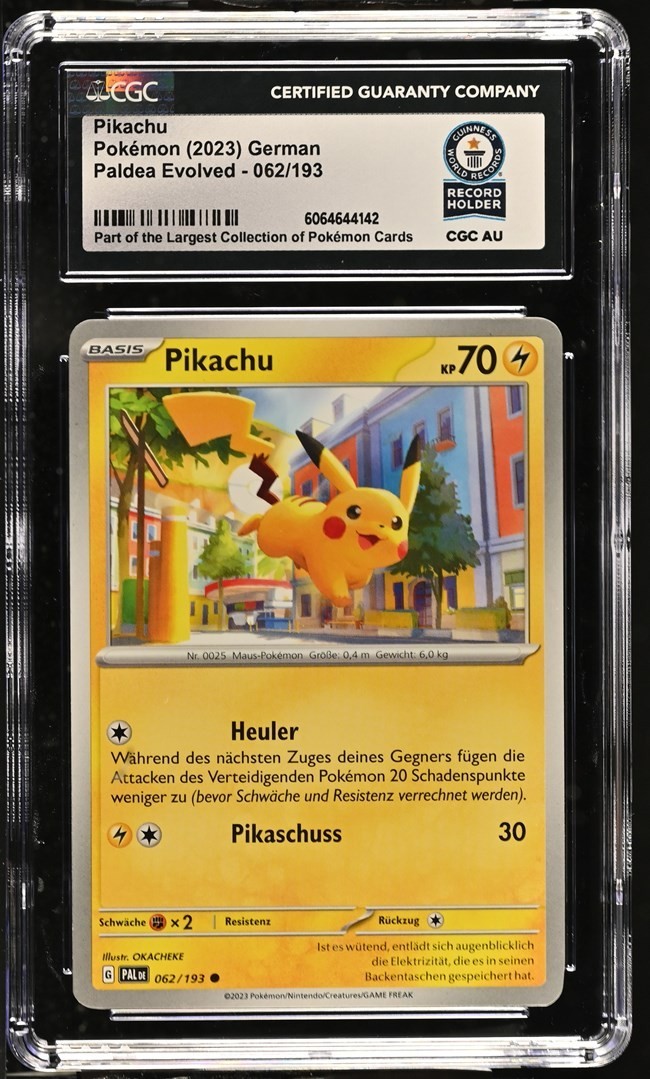 Used Pikachu 062/193 Entwicklungen in Paldea Pokemon Karte Deutsch CGC WORLD RECORD