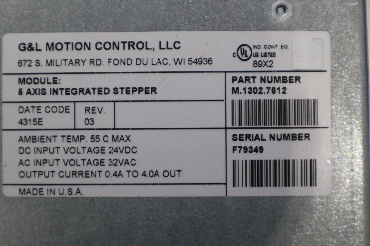 Used Gidding And Lewis  M.1302.7612 5-Axis Integrated Stepper 32Vac STOCK K-157-C