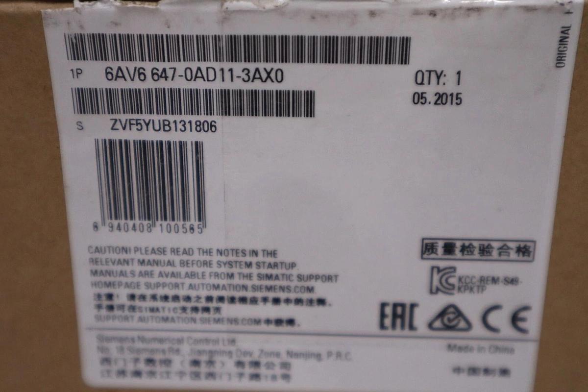 Used NEW IN BOX Siemens 6AV6 647-0AD11-3AX0 KTP600 Basic Color Touch Panel #3482A