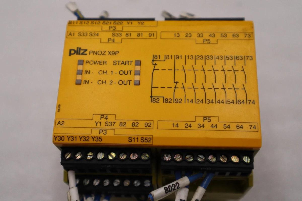 Used PILZ PNOZ X9P - SAFETY RELAY - 24VDC 7 N/O, 2 N/C, 2 SO - 5.5W STOCK H1435