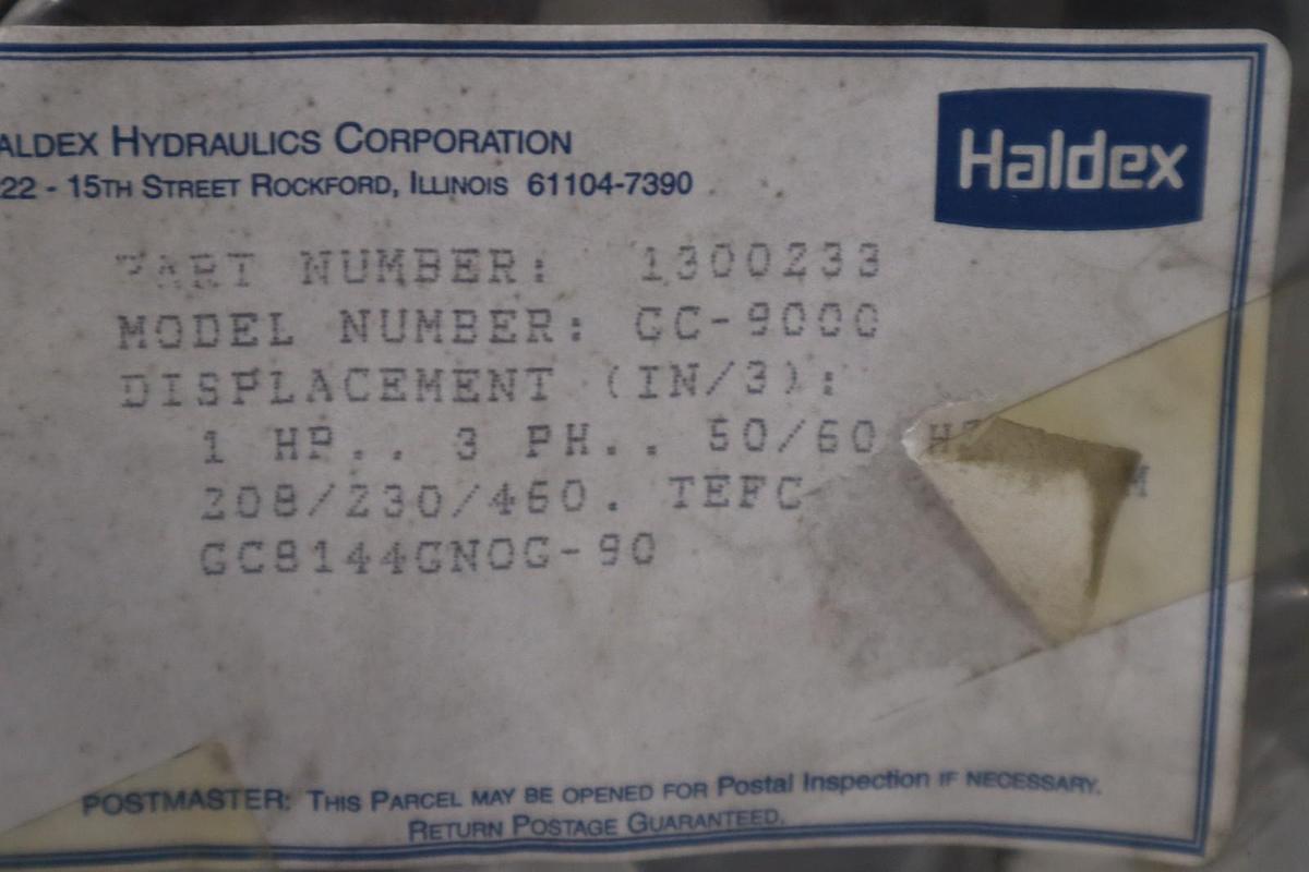 Used Haldex Hydraulics 1300233 1HP/3PH/1725 Motor STOCK H1181