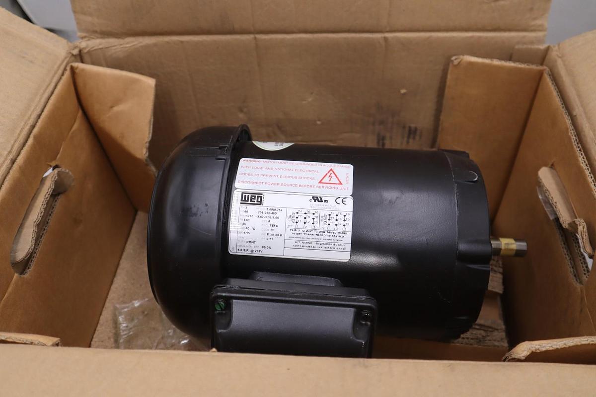Used WEG MOTOR 12894800 1 HP04P56C -208-230/460 V60HZ NEW IN BOX STOCK SGF-267