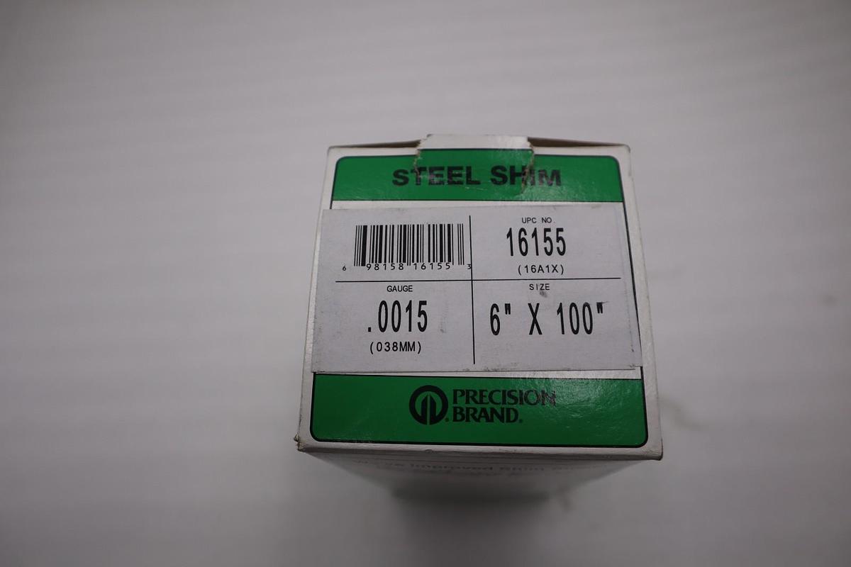 Used NEW OPEN BOX Precision Brand 16155 Steel Shim .0015 6" X 100" STK H405A