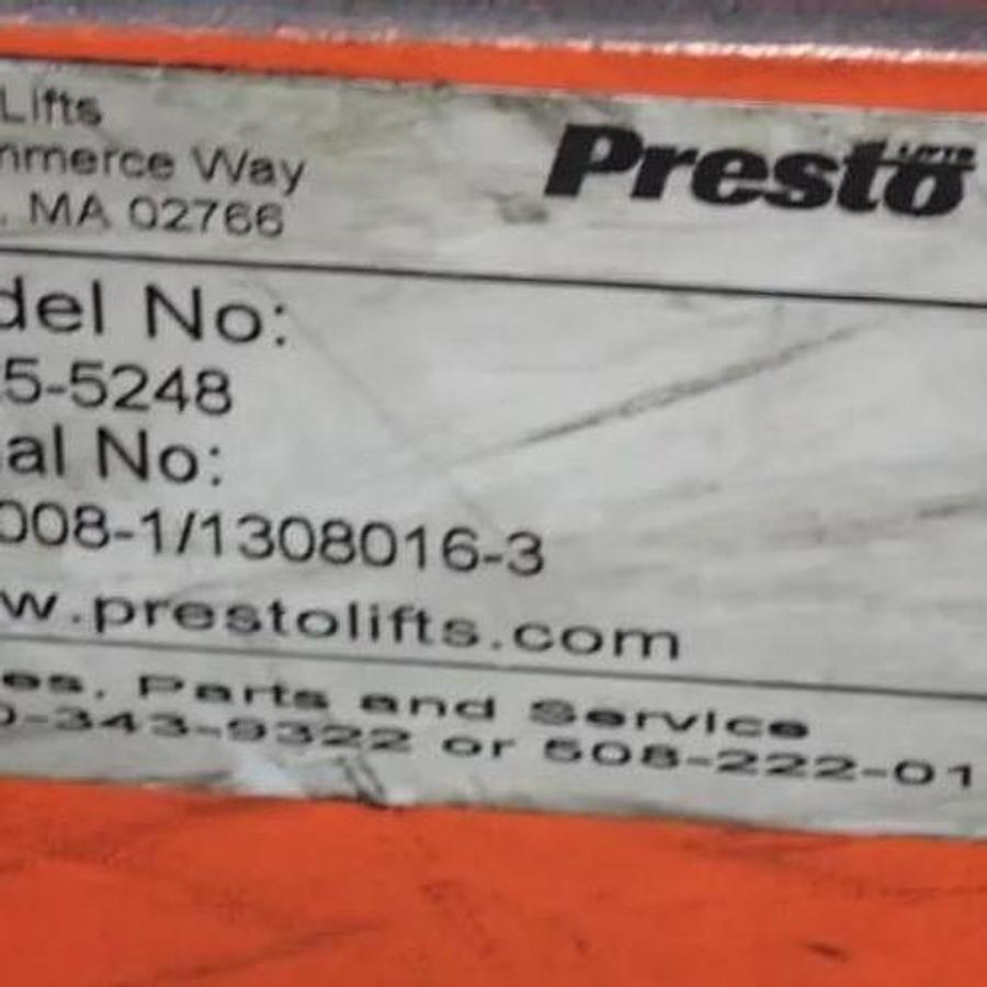 Used PRESTO LIFTS HEIGHT LOAD LEVELER MODEL P4-25-5248 P4 SERIES 2,500 POUND CAPACITY