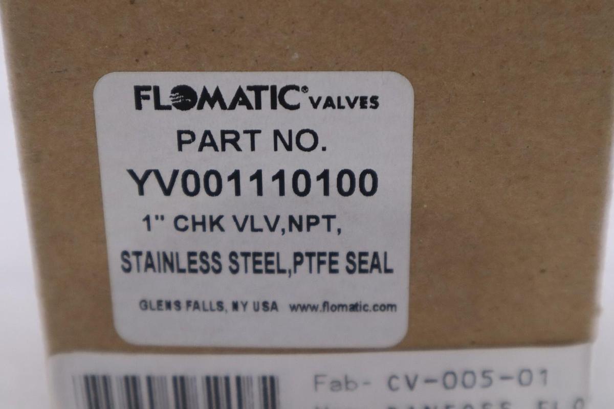 Used FLOMATIC YV001110100 VALVE CV-005-01 STAINLESS STEAL STOCK #K-3913A