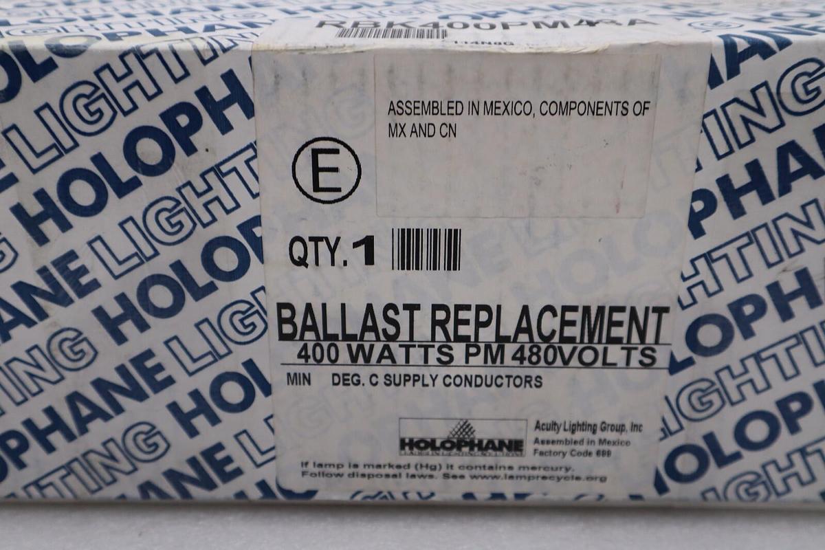 Holophane RBK400PM48A Ballast Replacement 400 Watts PM 480 Volts STOCK H424