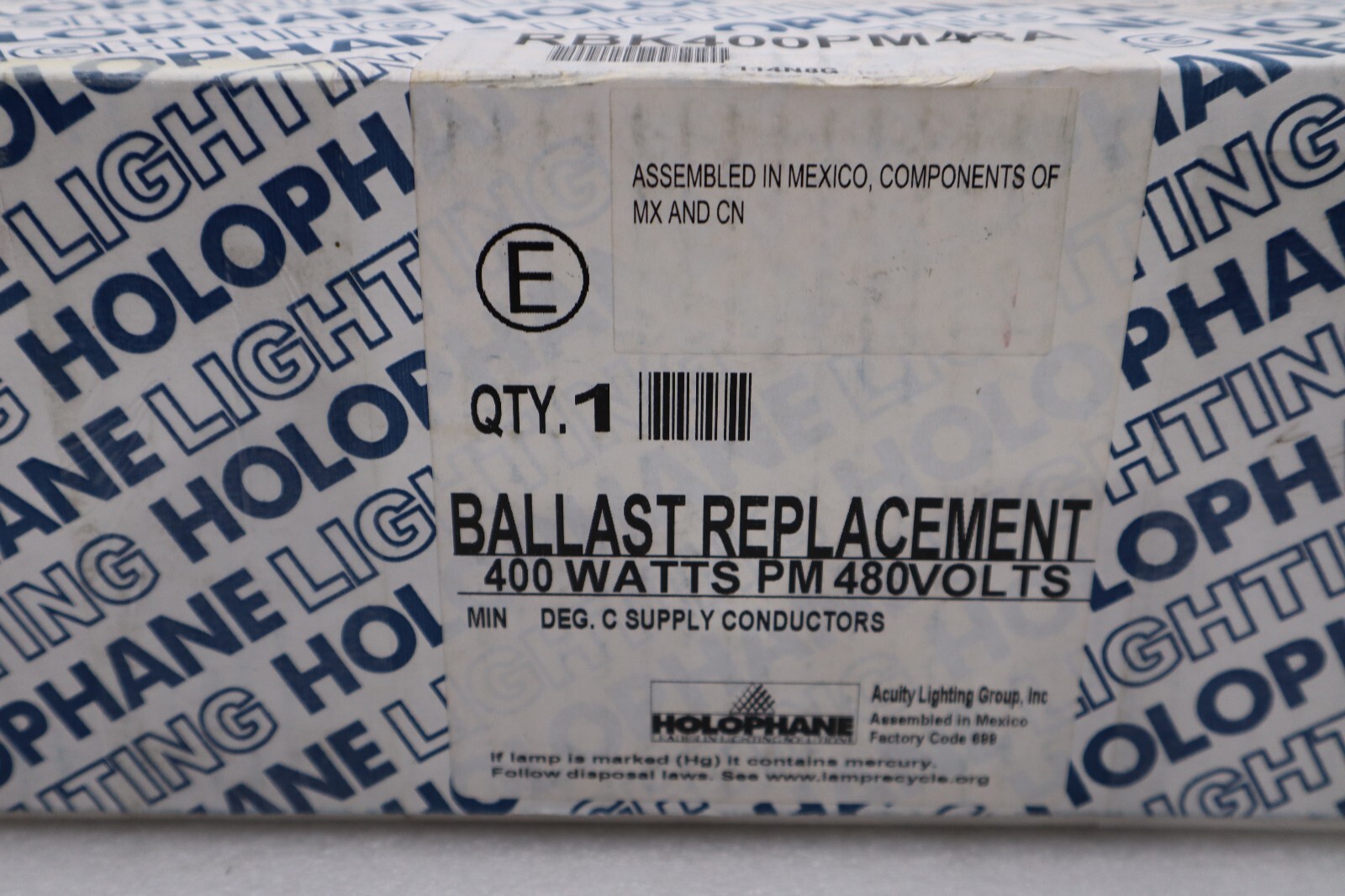 Holophane RBK400PM48A Ballast Replacement 400 Watts PM 480 Volts STOCK H424