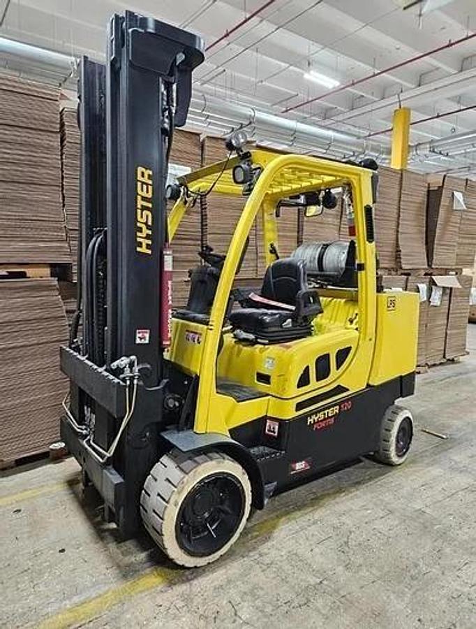 Used 12,000 POUND CAPACITY HYSTER FORKLIFT S120FTPRS 1671 HOURS 4-WAY VALVE 3-STAGE