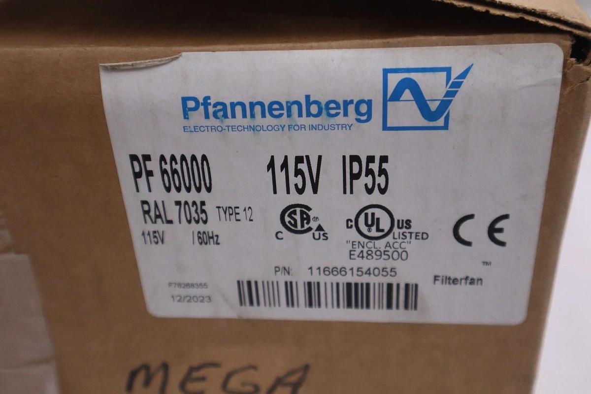 Used Pfannenberg Fans PF 66000/ 11666154055 RAL 7035 TYPE 12 FILTERFAN - STOCK GF541