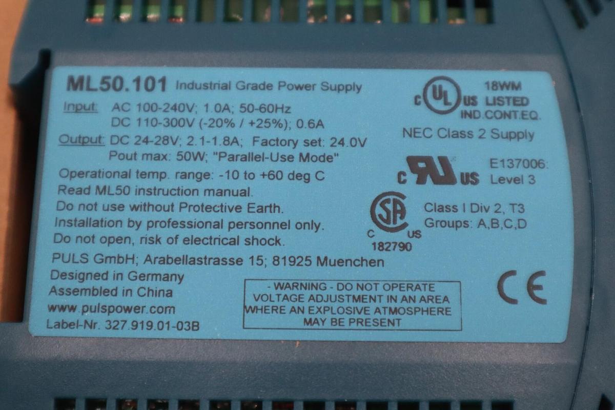 Used NEW OPEN BOX PULS ML50.101 Power Supply STOCK G451A