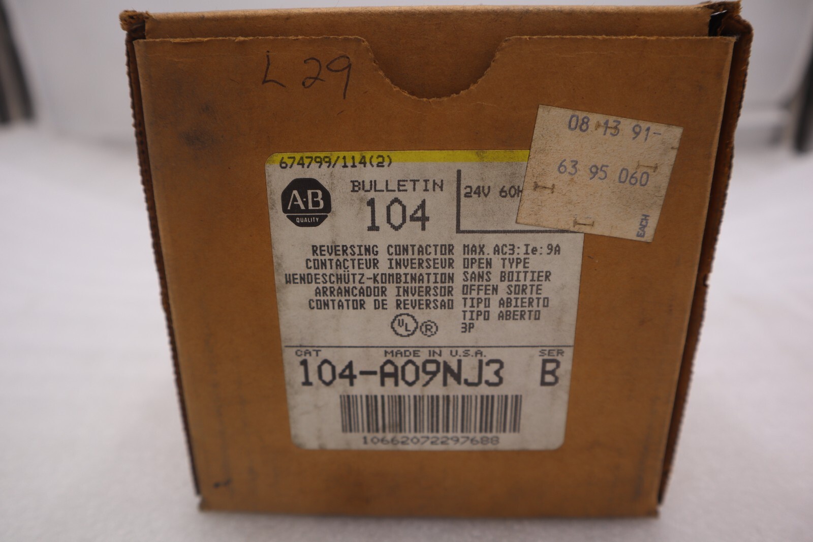Used NEW OPEN BOX AB Allen Bradley 104-A09NJ3 SER A 24V Ser B STOCK K-3546